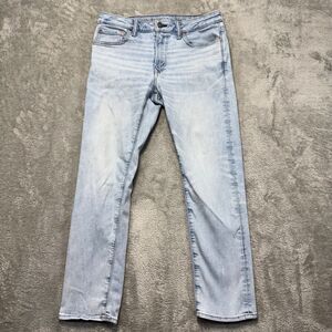 American Eagle Jeans Men's 33x27* Light Blue Denim Slim Straight Casual Preppy